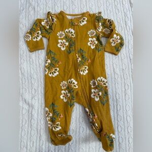Carter's Mustard Floral Kids Footie